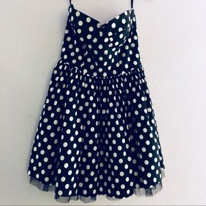 Strapless polka dot dress